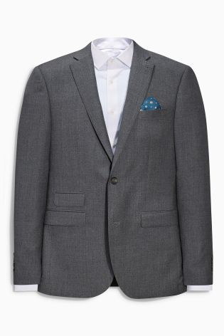 Signature Grey Textured Slim Fit Suit: Jacket